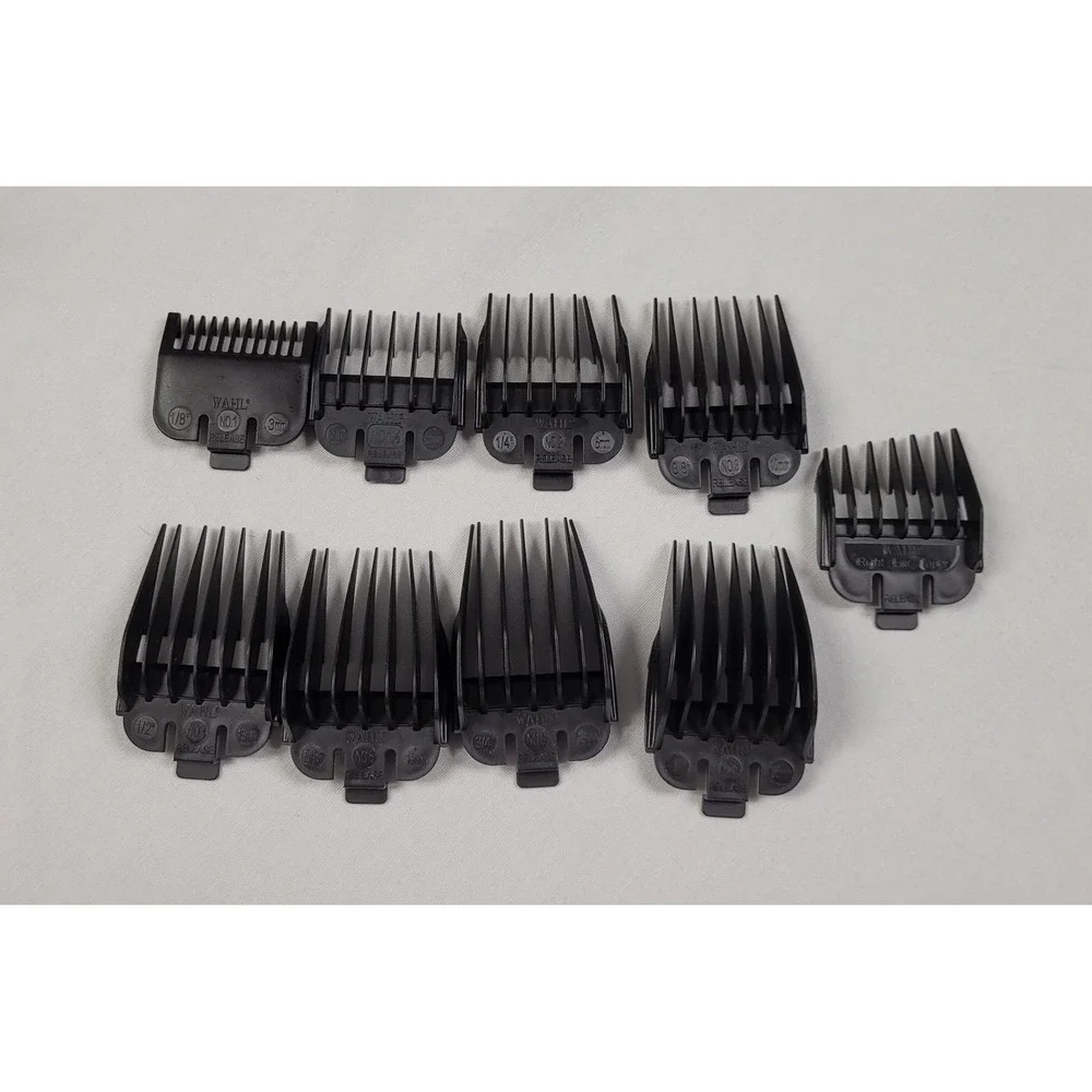 Wahl Replacement Hair Clipper Guards Lot of 9 #1, 1.5, 2, 3, 4, 5, 6, 8, R. Ear
